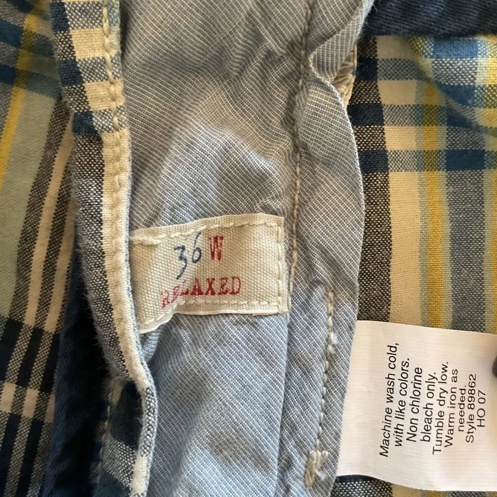 J. Crew Relaxed Fit Cotton Shorts Mens Sz 36 Multicolor Plaid 10.5 Inseam Preppy